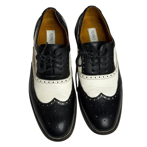 Ferro Aldo Other - Ferro Aldo Arthur Oxford Shoes Loafers Two-Tone Leather Black White Men 7.5